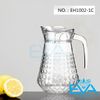 Bình Thuỷ Tinh Đựng Nước 1.6L Quai Cầm Miệng Rót Hoa Tiết Hinh Thoi EH1002-1C Rhombus Glass Jar 1580ML