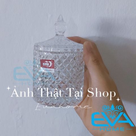  Bộ 3 Thố Mứt Pha Lê Kim Cương Crystal Diamond Jar Gồm 3 Size Lớn Nhỏ Mini TG1030 