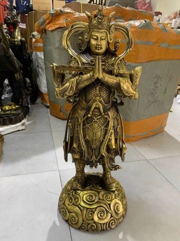 Tượng hộ pháp bằng đồng cao 70cm ngang 30 nặng 14kg