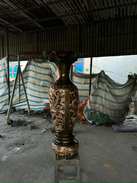 Đôi lộc bình - lục bình bằng đồng đỏ rồng phượng cao 1m40 nặng 200kg