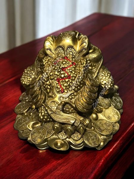 Tượng thiềm thừ cao 18 ngang 21 nặng 2,5kg bằng đồng