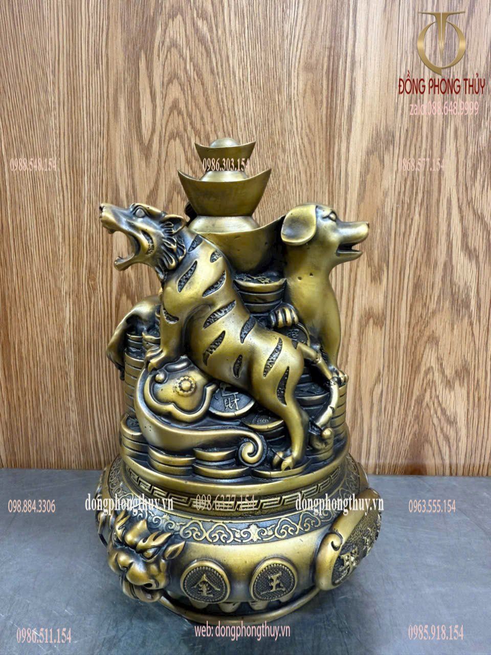 Tượng 12 con giáp bằng đồng cao 24 ngang 15 nặng 5kg/con