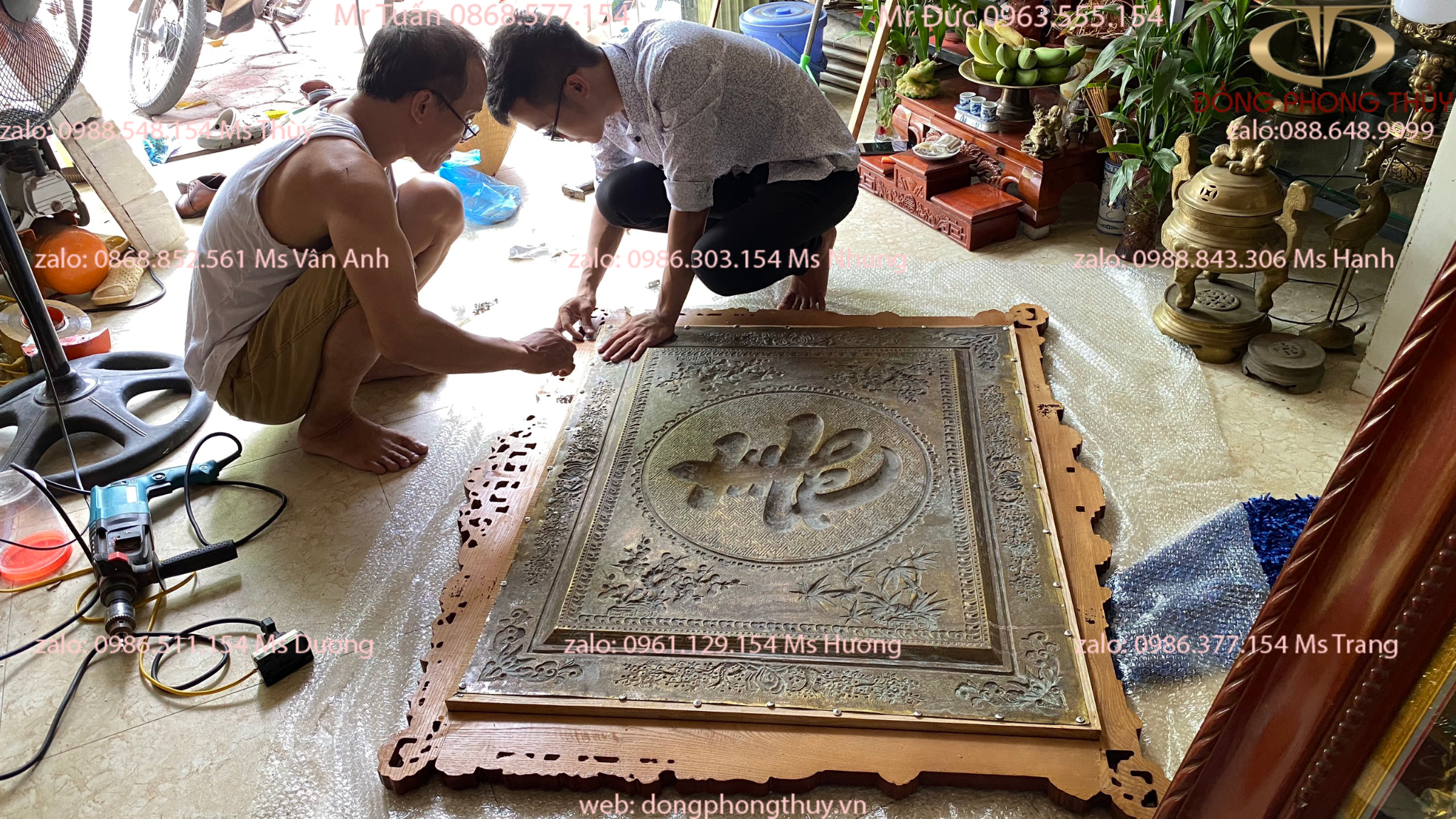 Tranh chữ Thọ mạ vàng 24k đồng dày 1 ly trạm tay thủ công chữ nổi nổi khung gỗ tần bì cách điệu đẹp