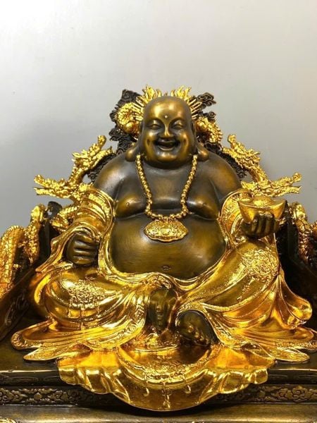 Di lặc bằng đồng dát vàng