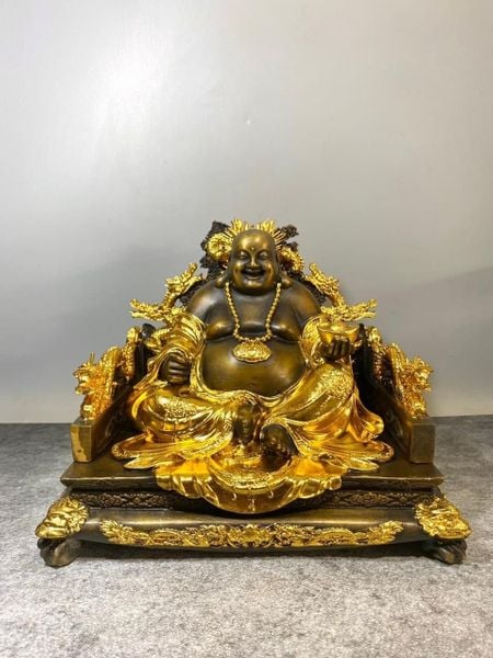 Di lặc bằng đồng dát vàng