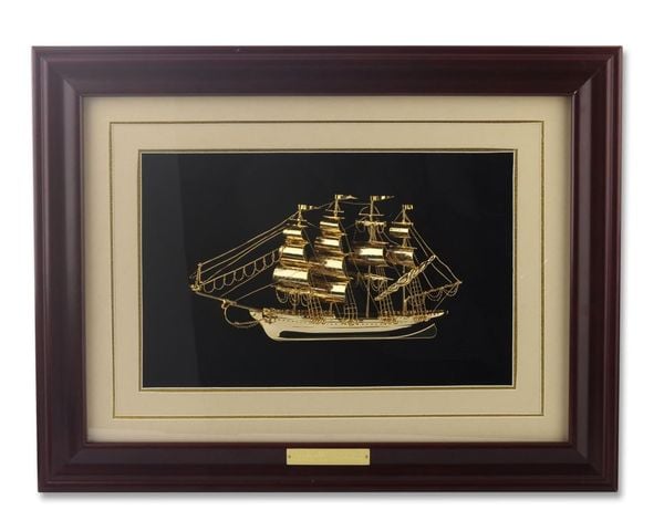 Tranh thuyền buồm mạ vàng 24k 40*60cm