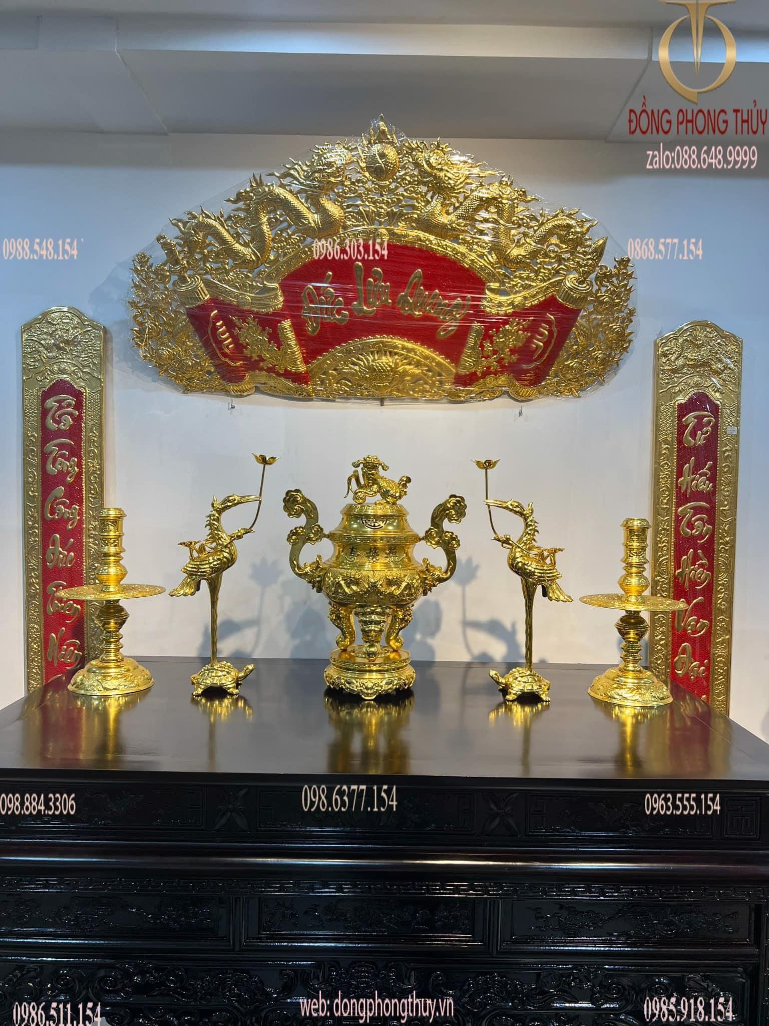 Bộ ngũ sự đỉnh đồng 65 dát vàng