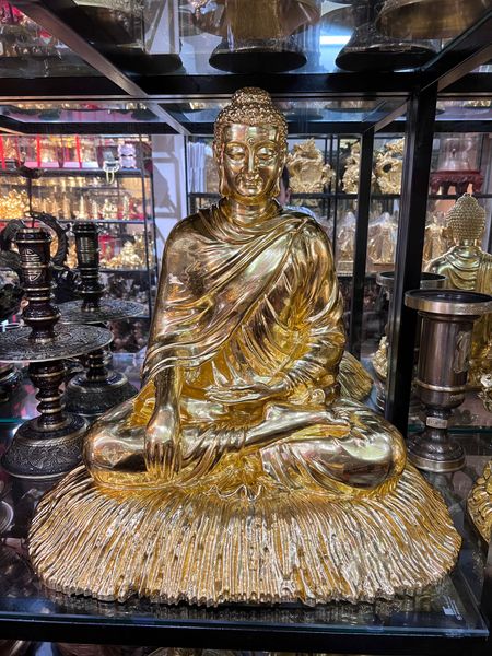 Tượng phật Thích Ca bằng đồng dát vàng 24k cao 60  nặng 27,5kg