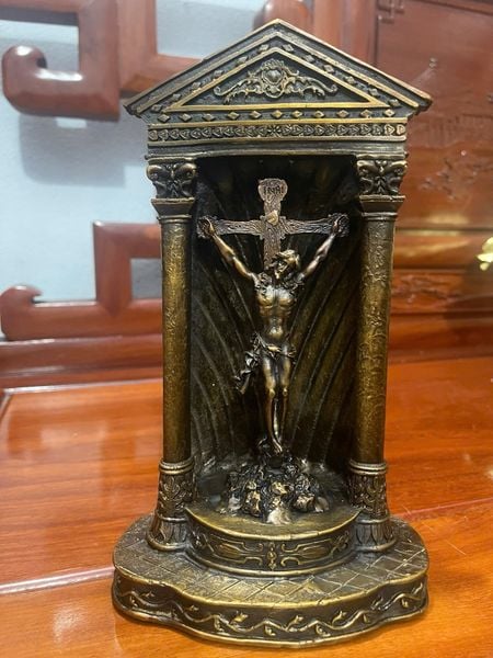 Tượng chúa giêsu thập tự giá 25cm bằng đồng hun