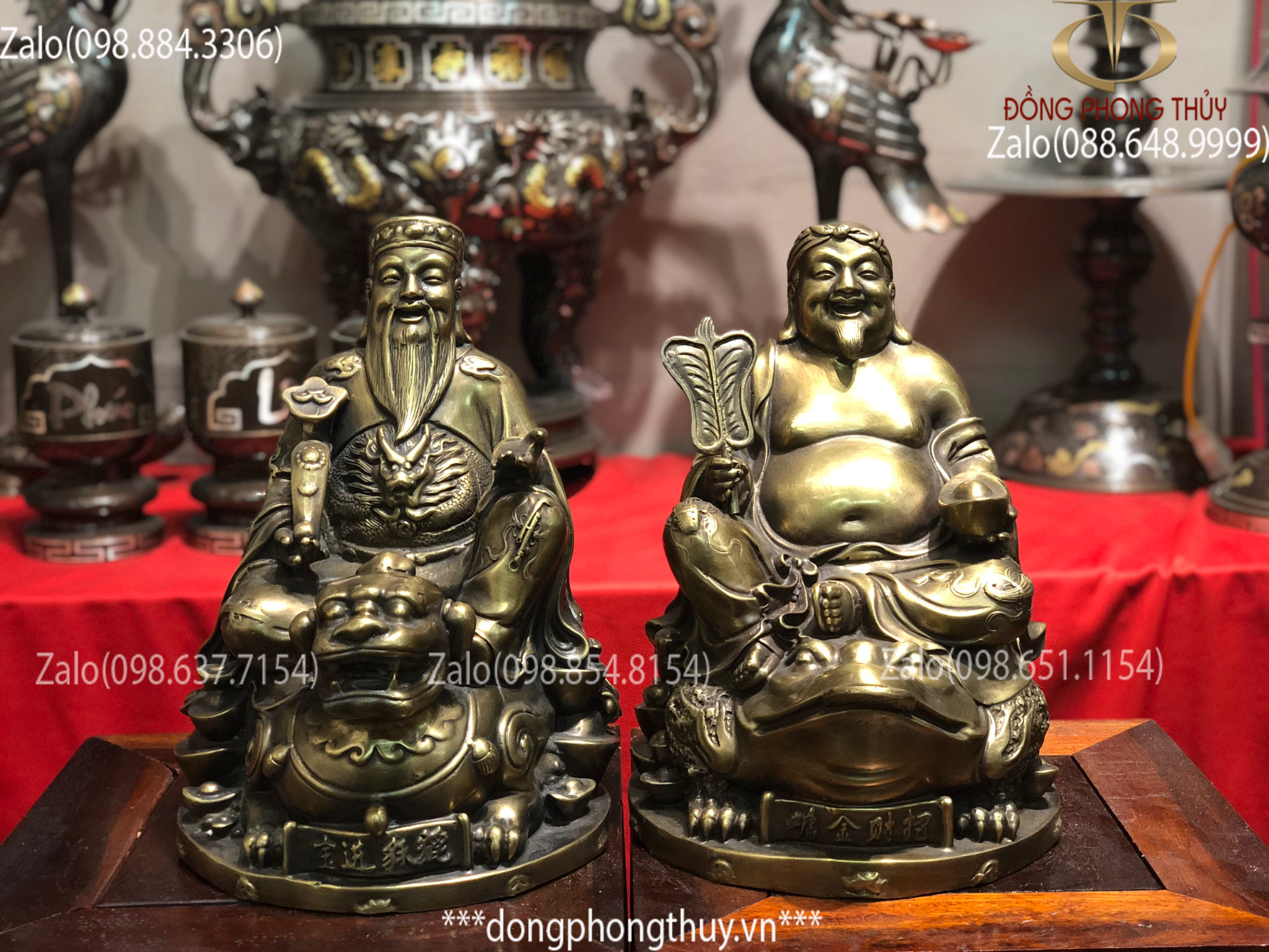 Tượng Ông Địa Thần Tài Đỏ Đế Mây ODTT067