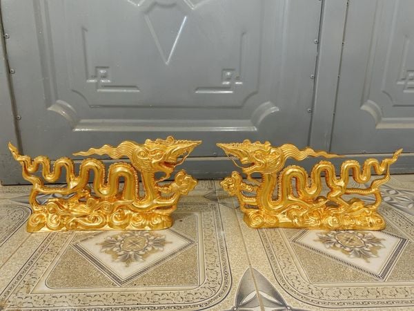 Tượng rồng mạ vàng - Tượng rồng thời Lý bằng đồng dát vàng 24k