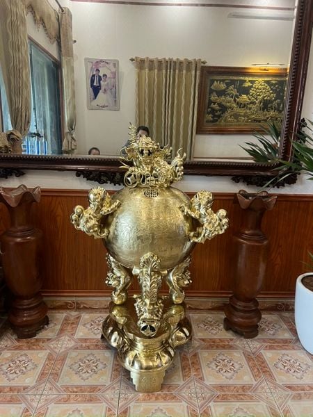 Đỉnh đồng thất lân vờn cầu 1m35 đồng cát tút nặng 200kg