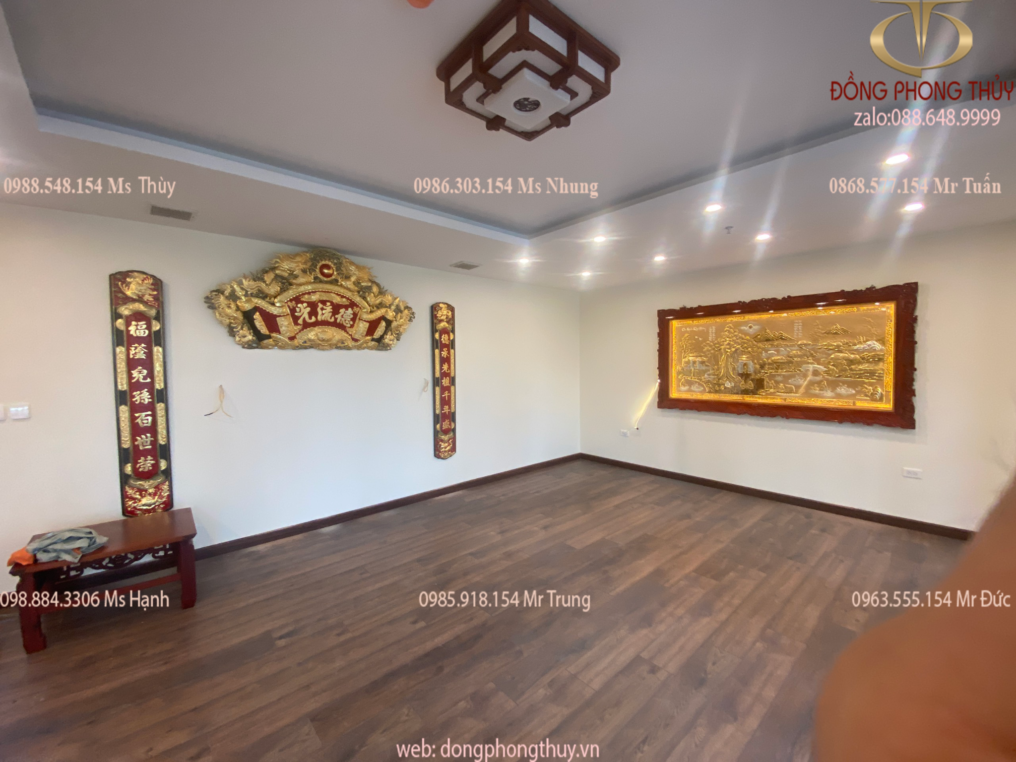 Bộ cuốn thư câu đối 1m76 dát vàng 24k