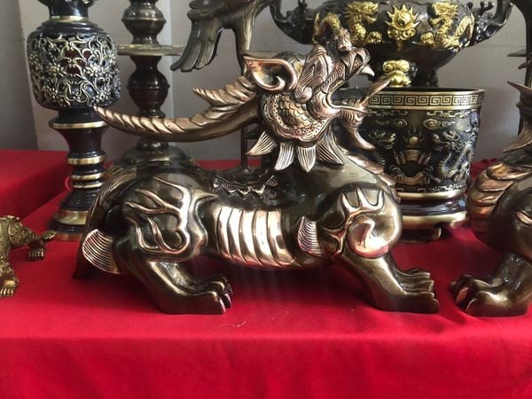 Tỳ hưu bằng đồng đỏ phớt nỉ