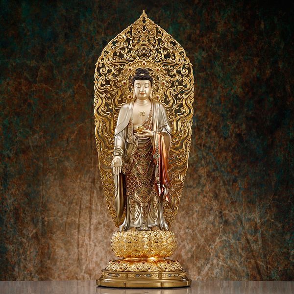 Tượng tây Phương Tam Thánh thân quang Cao 68 tới đầu, tới đỉnh 88cm