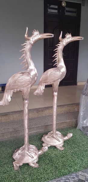 Hạc đồng đỏ dát vàng 1m76 nặng 125kg