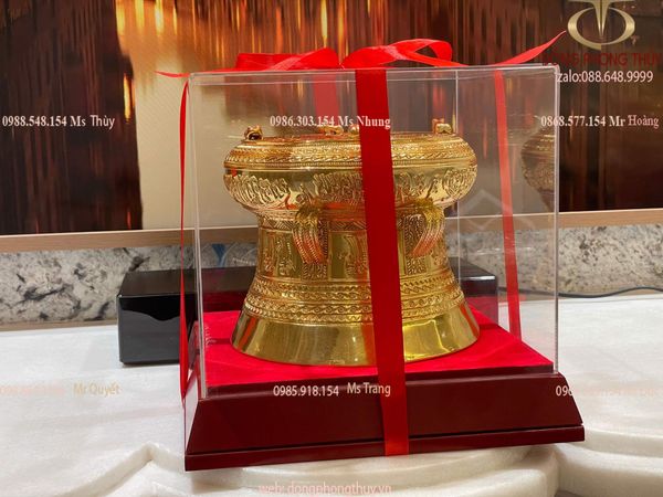 Trống Đồng Đông Sơn Thiếp Vàng 24K -Đủ Kích Thước 15 cm đến 1 mét