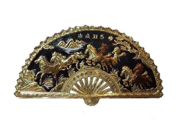 Tranh Mã Đáo Thành Công bằng đồng 60cm*1m2 nền đen