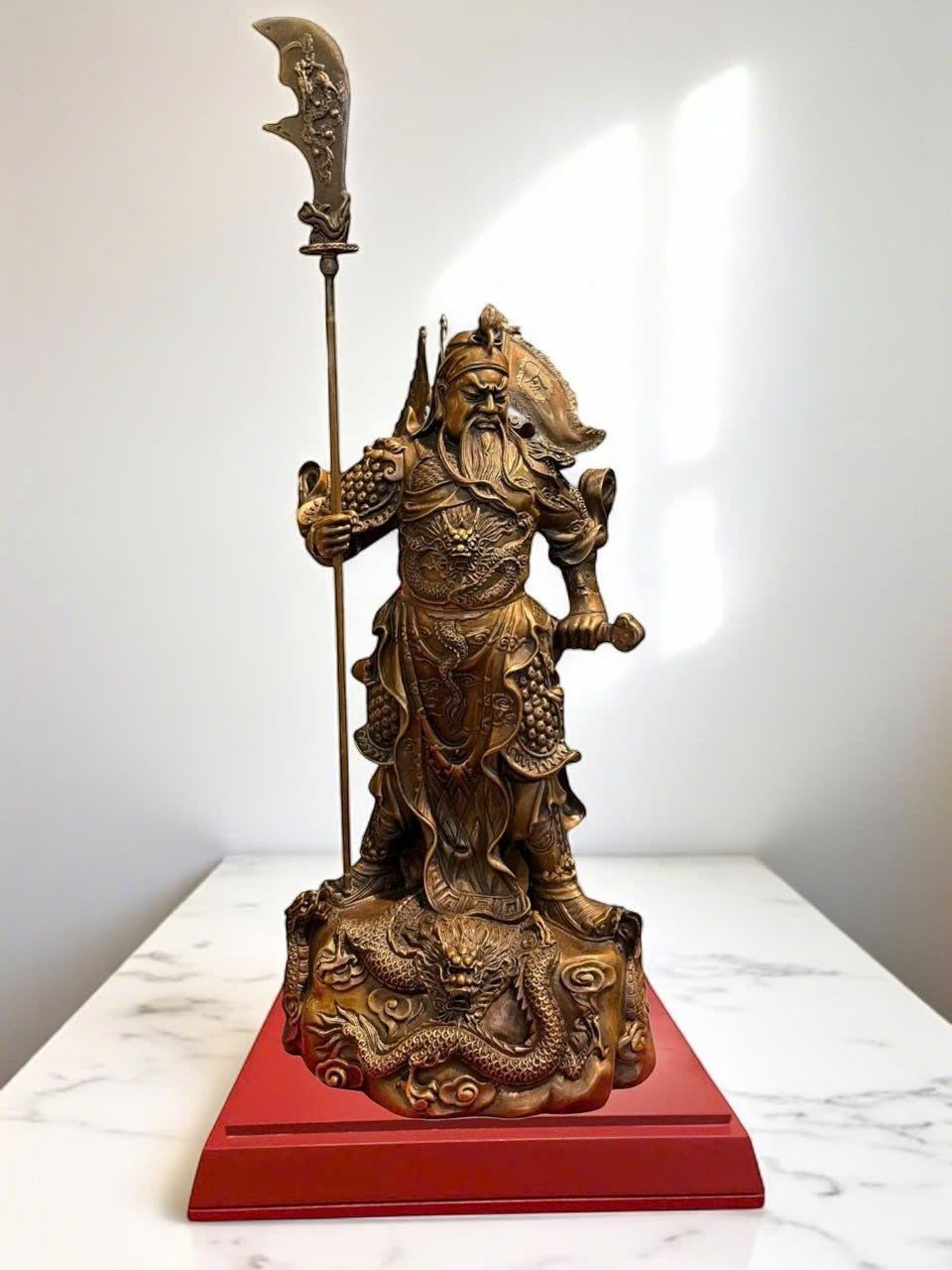 Tượng quan công bằng đồng cao 47 nặng 9,8kg