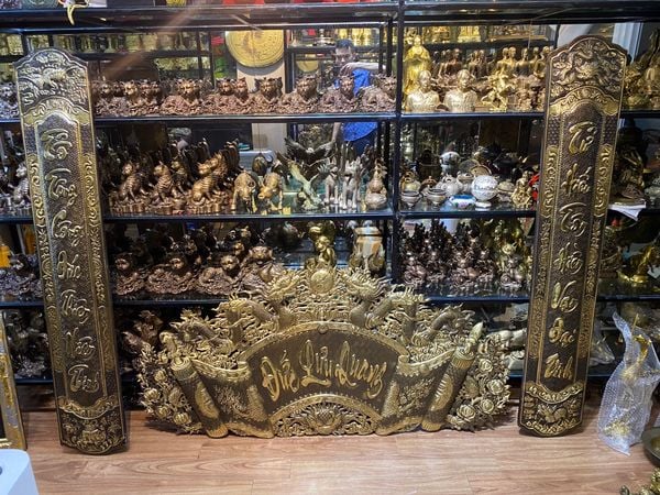 Cuốn thư câu đối bằng đồng 1m55 dày 5zem