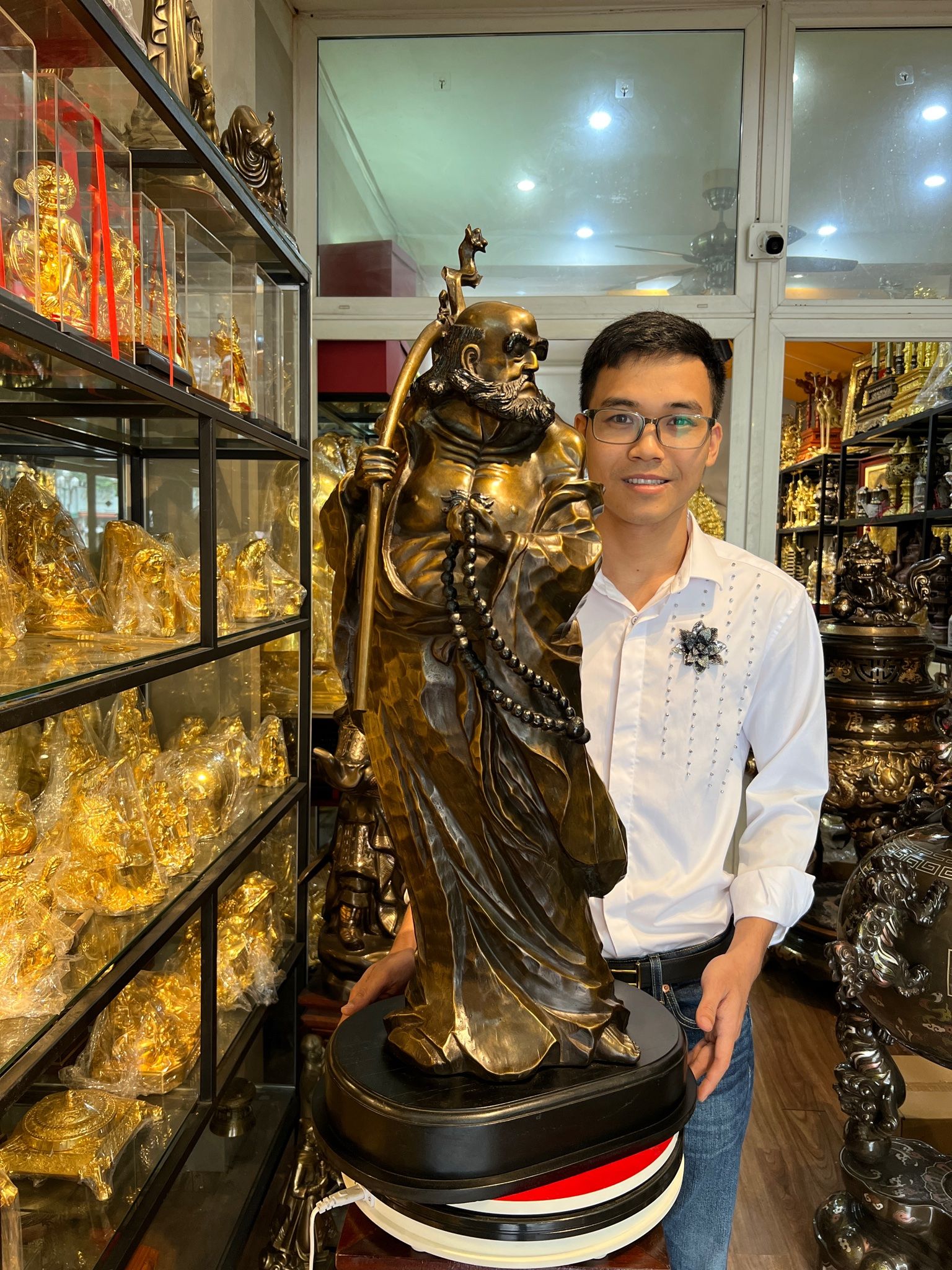Tượng Đạt Ma sư tổ cao 92cm bằng đồng nặng 22kg