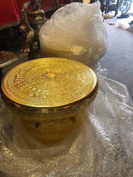 Trống Đồng Đông Sơn Thiếp Vàng 24K -Đủ Kích Thước 15 cm đến 1 mét