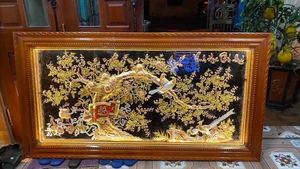Tranh treo phòng khách vinh hoa phú quý 90*1m7