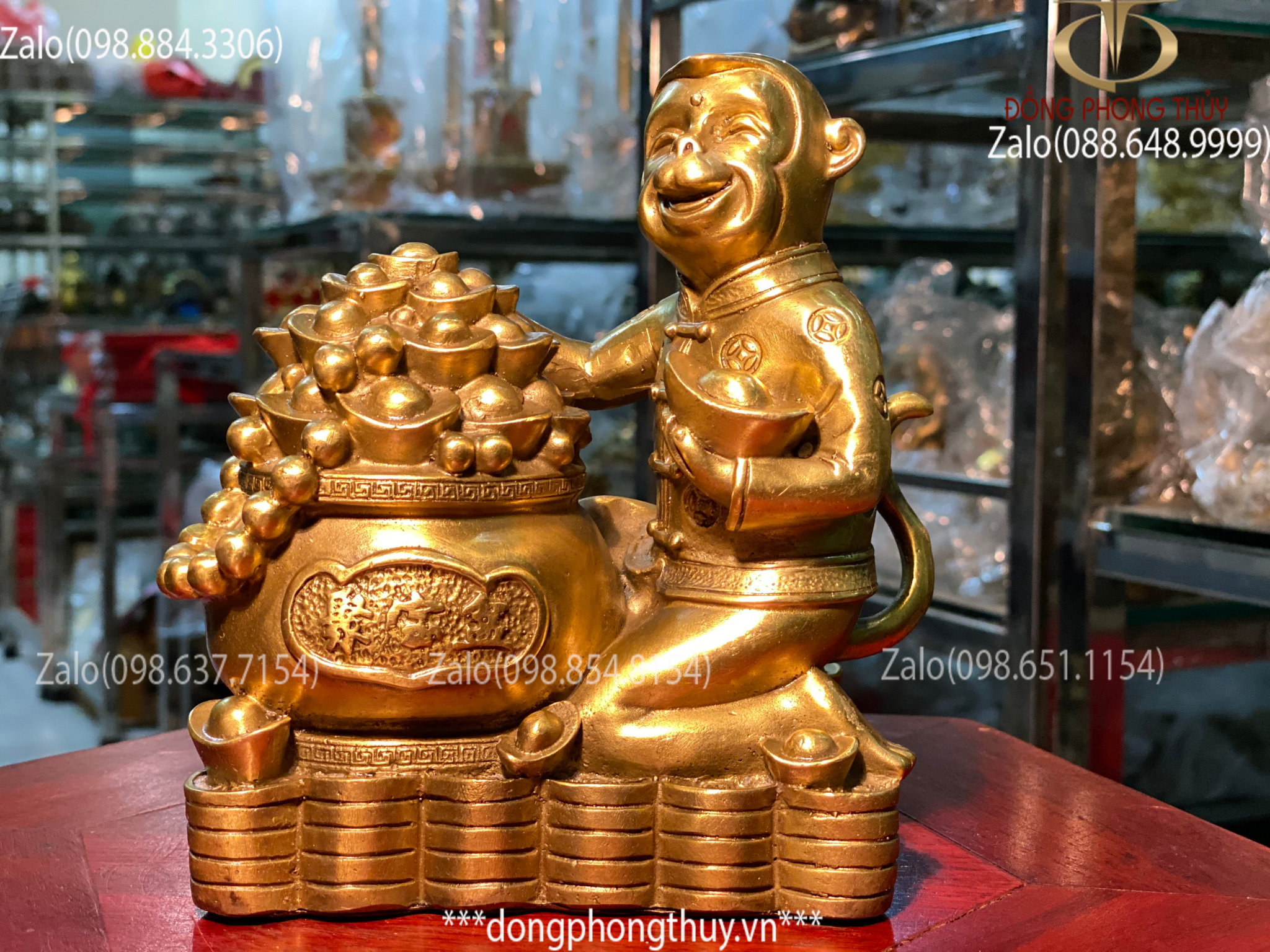 Tượng Khỉ (Thân) Phong Thuỷ Bằng Đồng