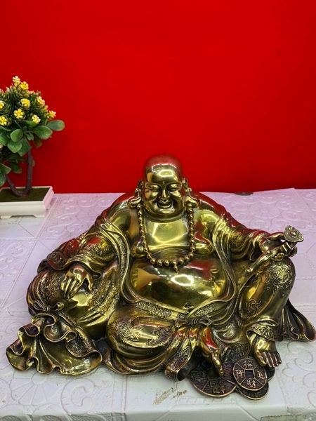 Tượng di lặc bằng đồng cao 22 sâu 41 ngang 25 nặng 9kg