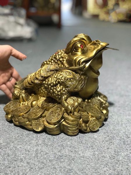 Tượng thiềm thừ cao 18 ngang 21 nặng 2,5kg bằng đồng