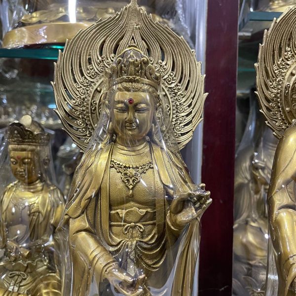 Tượng tây phương tam thánh 40cm bằng đồng