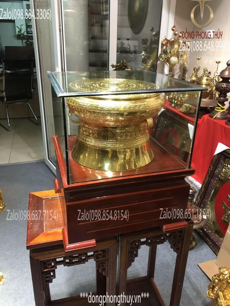 Trống Đồng Đông Sơn Thiếp Vàng 24K -Đủ Kích Thước 15 cm đến 1 mét