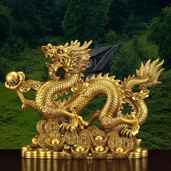 Tượng rồng cưỡi tiền tài phong thuỷ