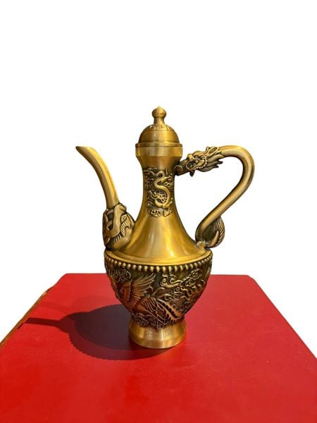 Ấm rồng phượng bằng đồng 18*13*600gr
