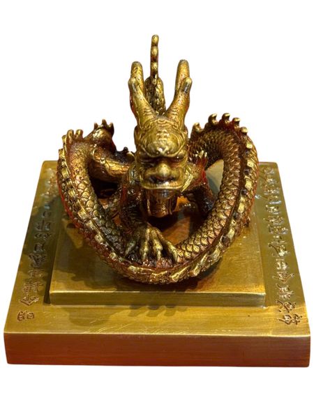 Ấn rồng Hoàng Đế Chi Bảo bằng đồng cao 9cm