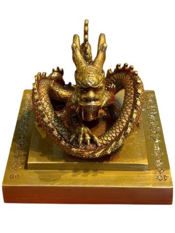 Ấn rồng Hoàng Đế Chi Bảo bằng đồng cao 9cm