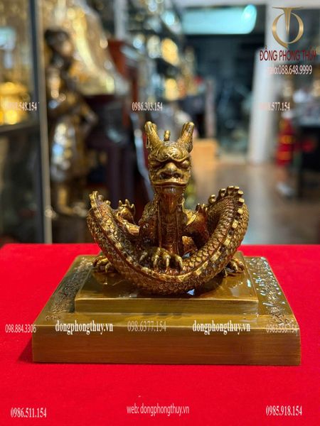 Ấn rồng Hoàng Đế Chi Bảo bằng đồng cao 9cm
