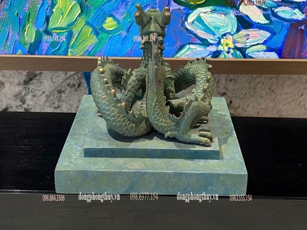 Ấn rồng Hoàng Đế Chi Bảo bằng đồng tem xanh