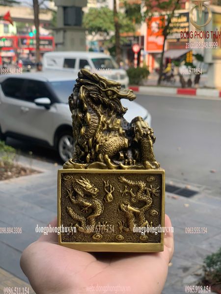 Ấn rồng bằng đồng cao 14.5 ngang 9 nặng 1kg