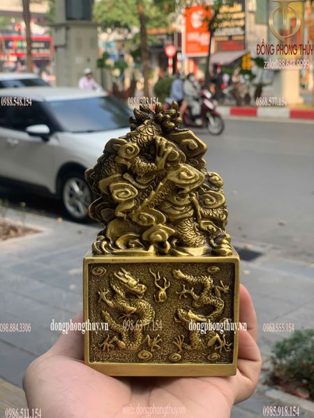 Ấn rồng bằng đồng cao 14.5 ngang 9 nặng 1kg