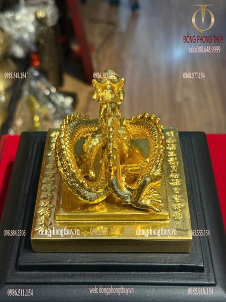 Ấn rồng Hoàng Đế Chi Bảo dát vàng 24k