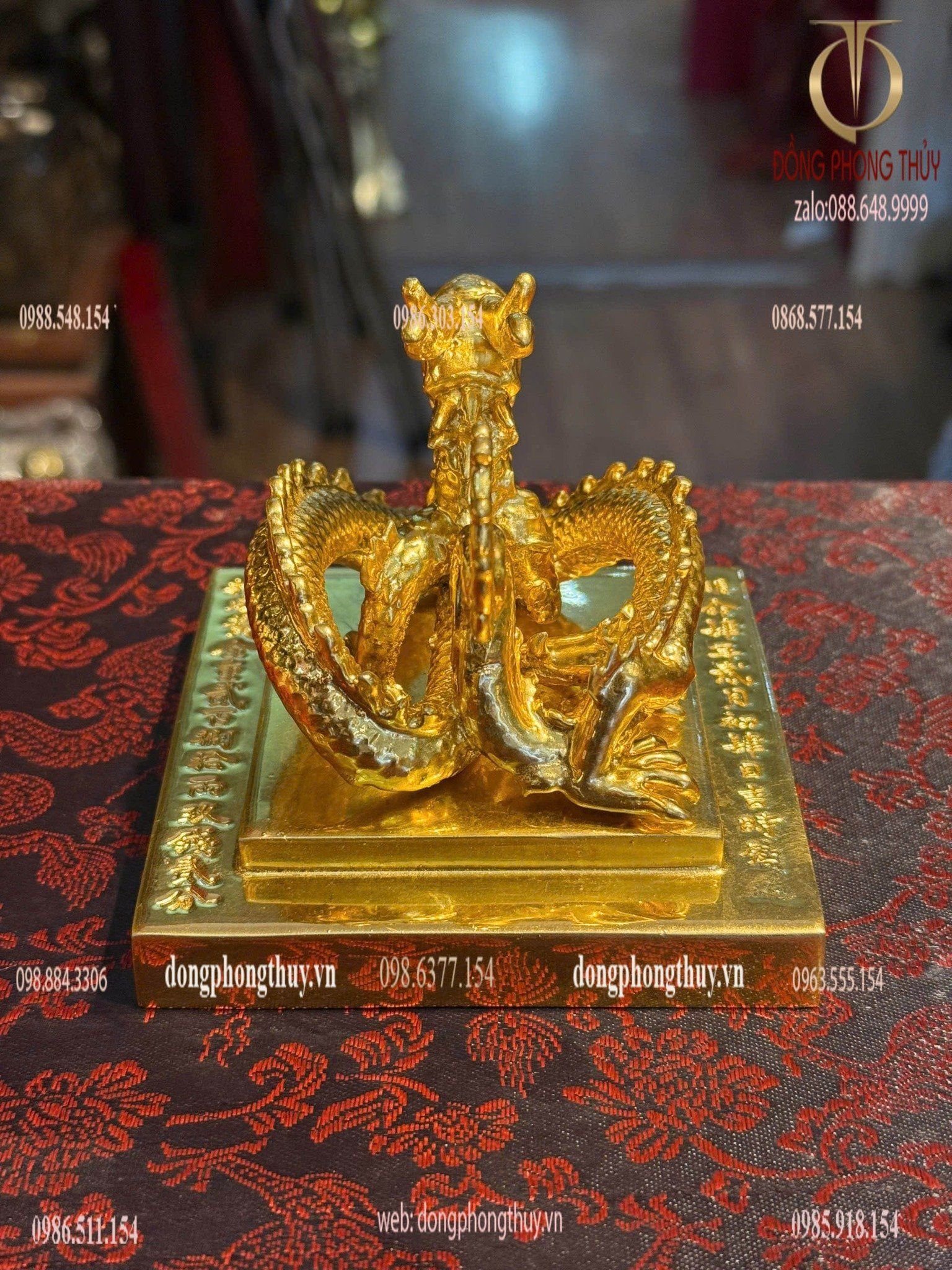 Ấn rồng Hoàng Đế Chi Bảo dát vàng 24k