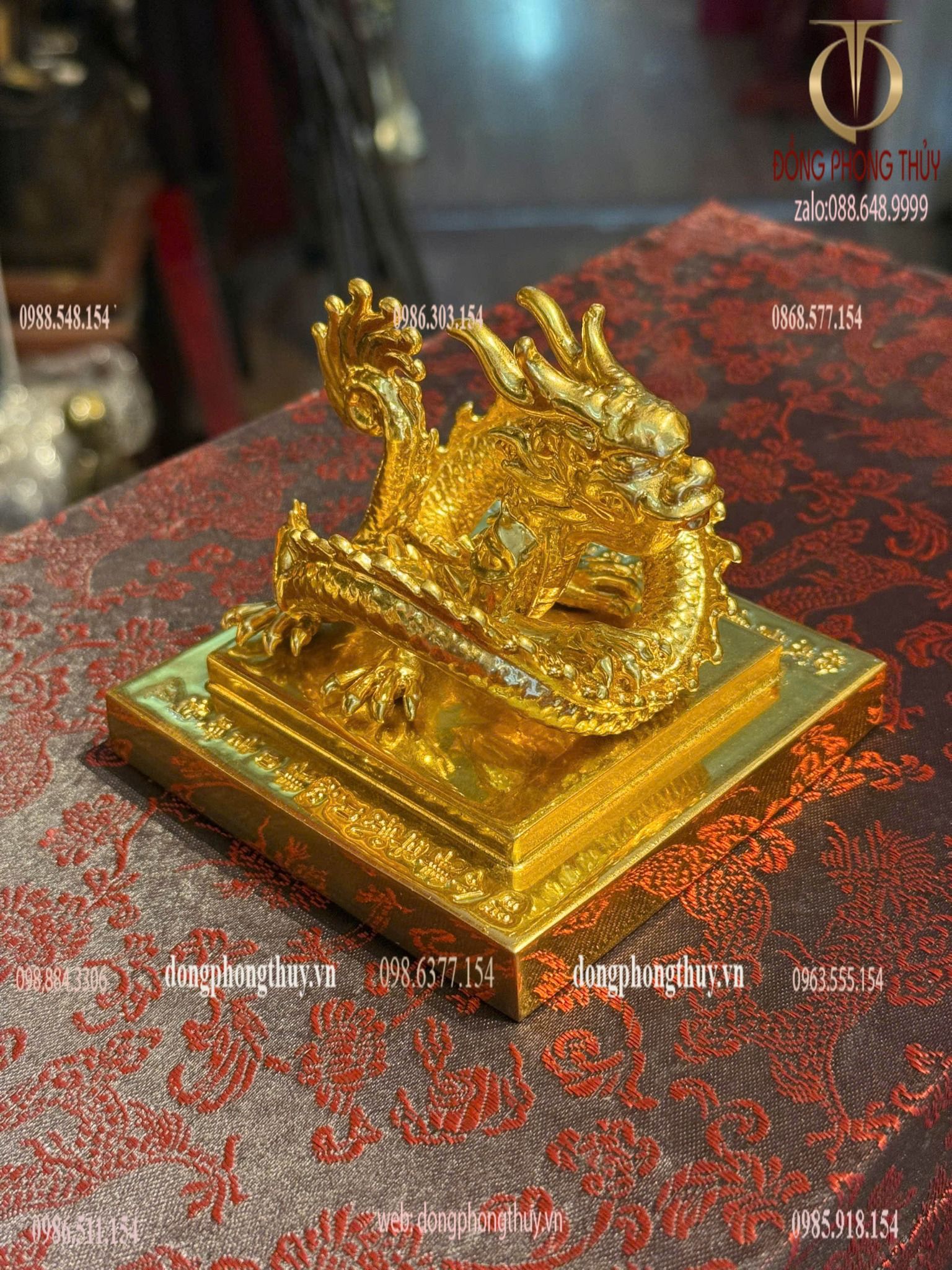 Ấn rồng Hoàng Đế Chi Bảo dát vàng 24k