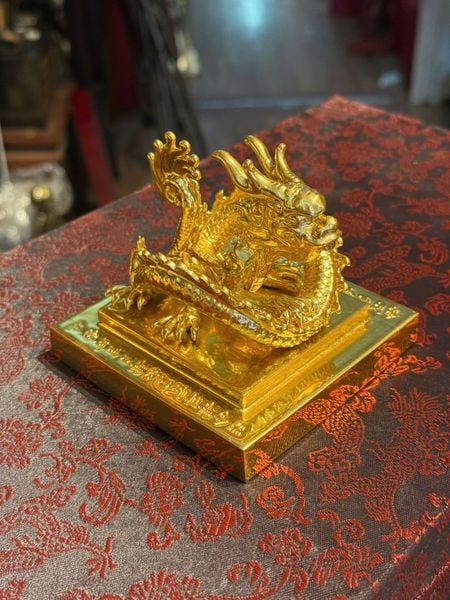 Ấn rồng Hoàng Đế Chi Bảo dát vàng 24k