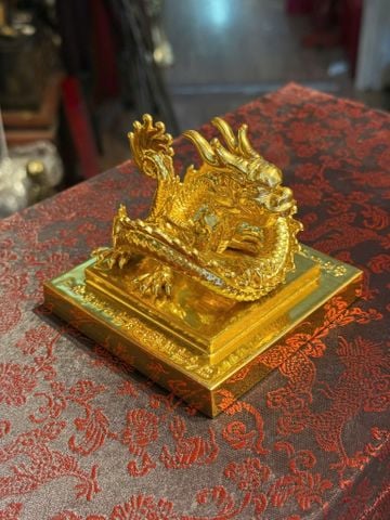 Ấn rồng Hoàng Đế Chi Bảo dát vàng 24k