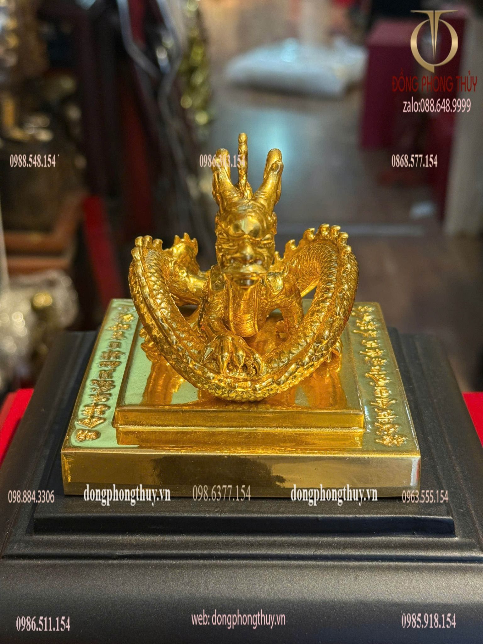 Ấn rồng Hoàng Đế Chi Bảo dát vàng 24k