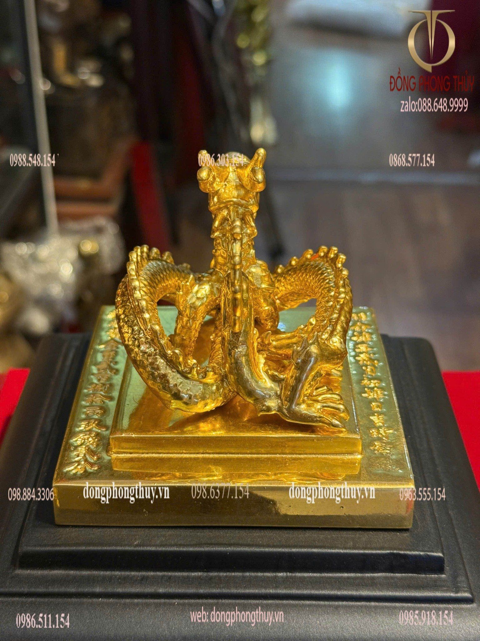 Ấn rồng Hoàng Đế Chi Bảo dát vàng 24k