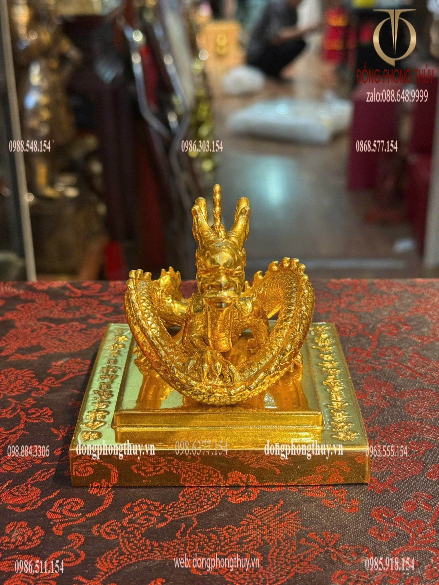 Ấn rồng Hoàng Đế Chi Bảo dát vàng 24k