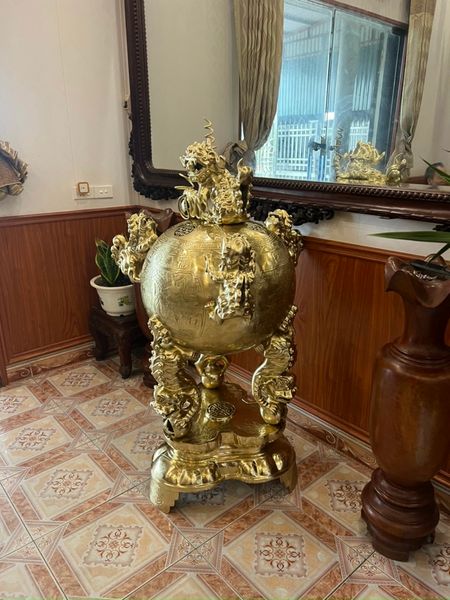 Đỉnh đồng thất lân vờn cầu 1m35 đồng cát tút nặng 200kg
