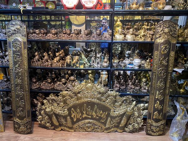 Cuốn thư câu đối bằng đồng 1m55 dày 5zem